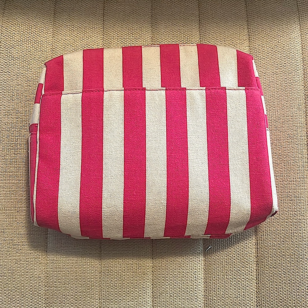 Pink and white beach makeup/toiletries bag (More Info in description)